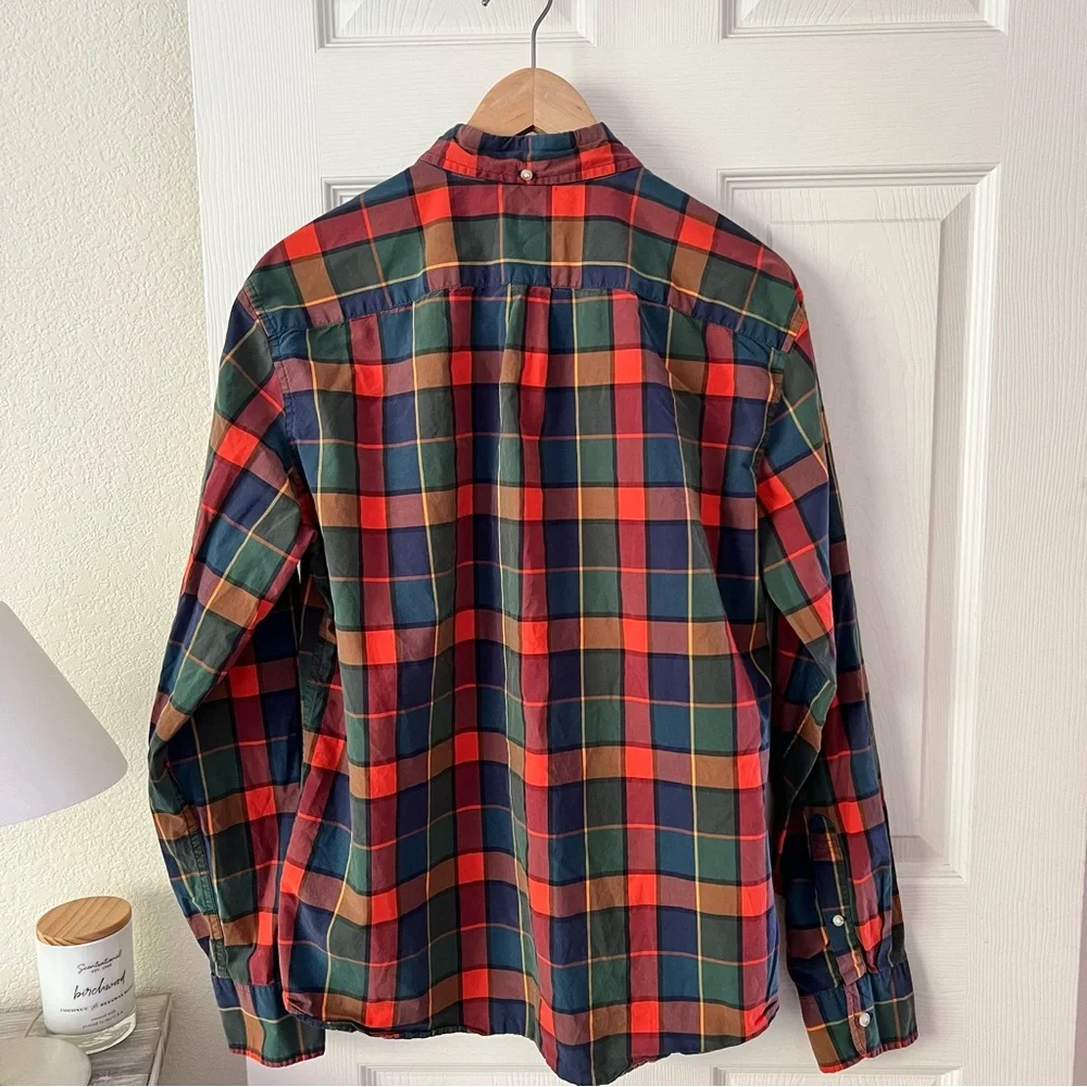 J. Crew Tartan Plaid Men's Large Slim Button Down Long Sleeve Shirt